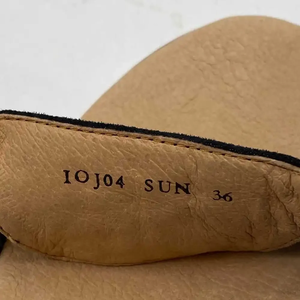 Sundance Black Suede Platform Sandals | Size 36 EU